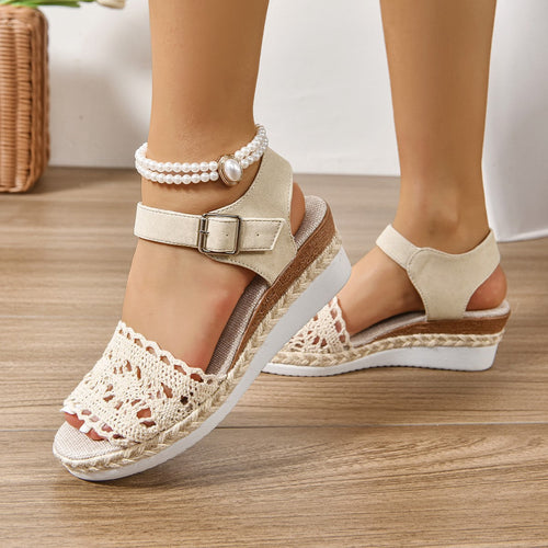 25 Edition – Boho Platform Buckle Wedge Sandals